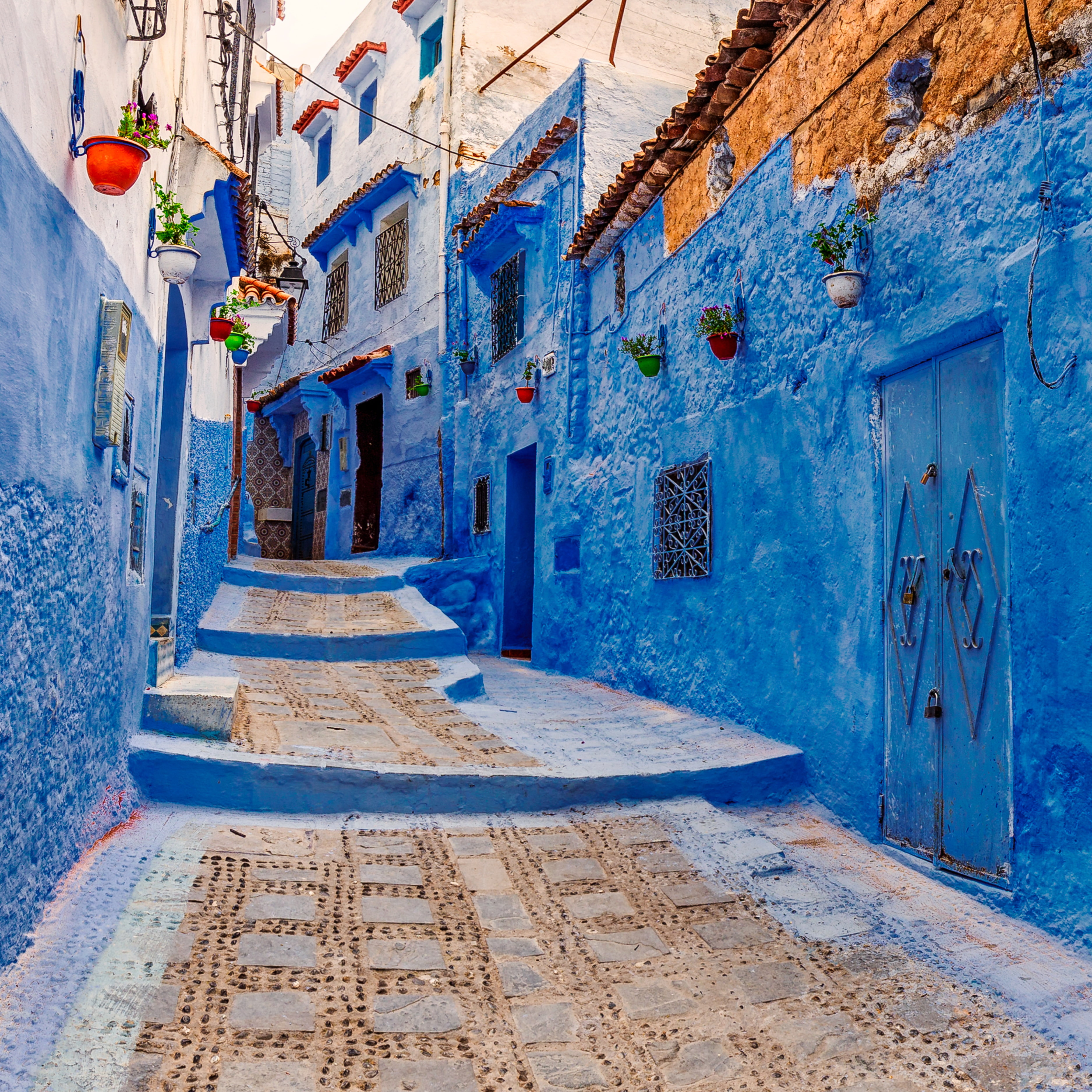 Blue City of Morrocco Streets in the Morning